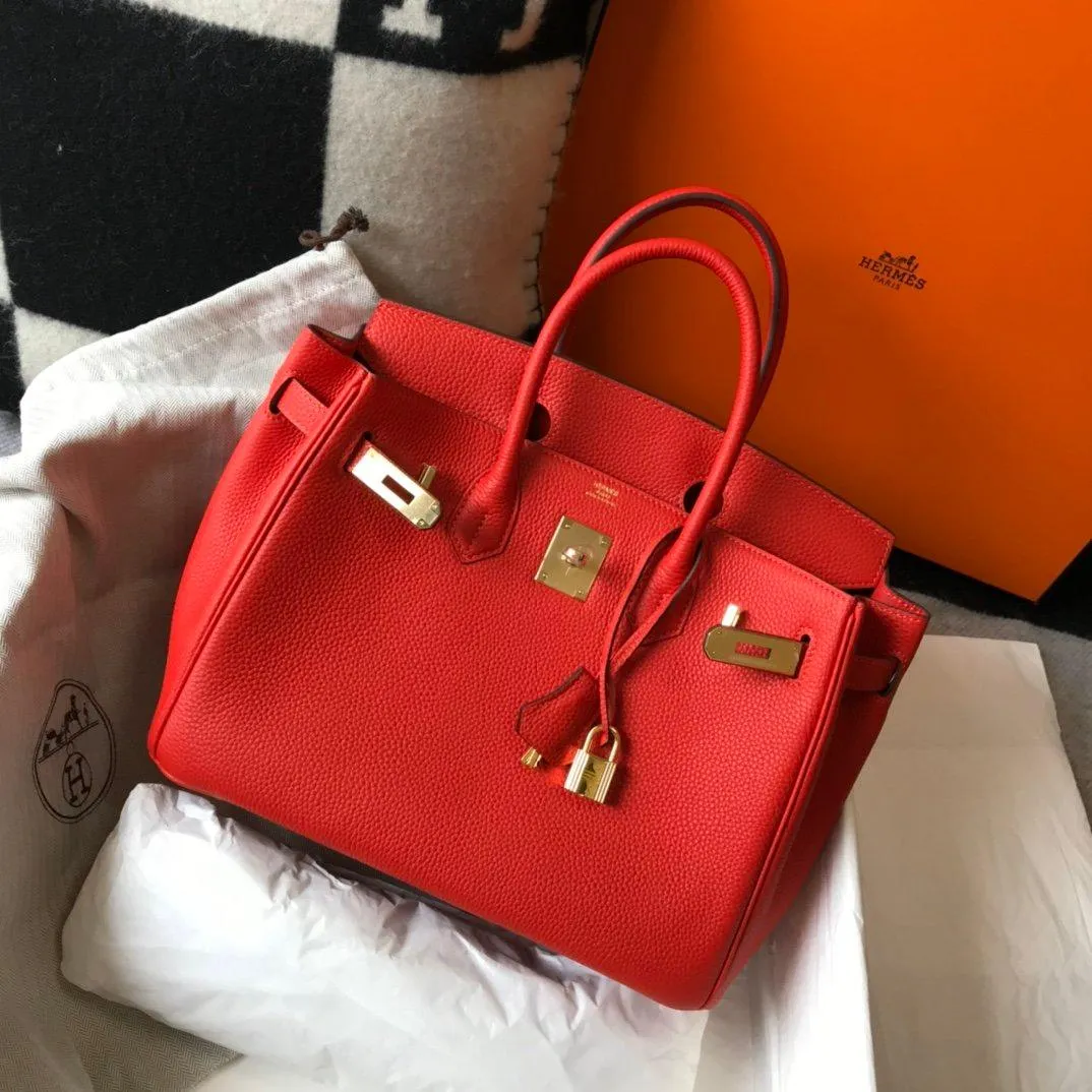 HM Birkin Rouge De Coeur Red Epsom Gold Hardware Bag For Women, Handbags, Shoulder Bags 30cm/12in
