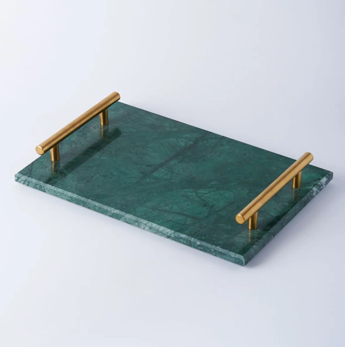 Homlly Marble Display Tray with Gold Handles (30*20*4cm)