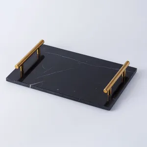 Homlly Marble Display Tray with Gold Handles (30*20*4cm)