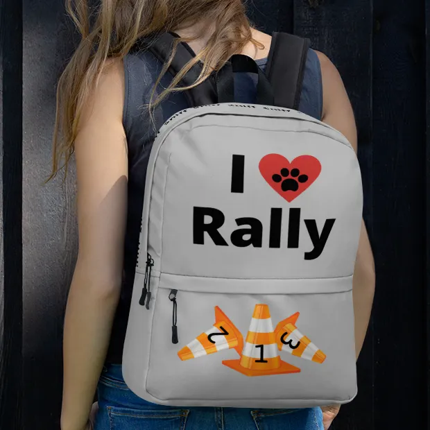 I Heart w/ Paw Rally & Cones Backpack-Grey