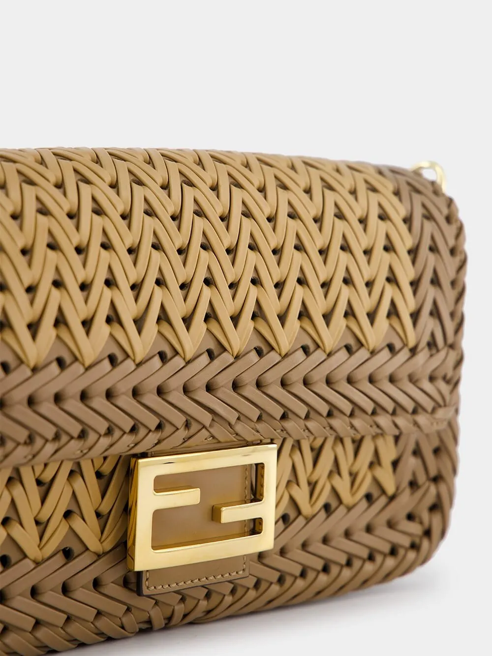 Interlaced Leather Baguette Bag