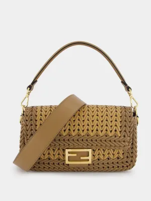Interlaced Leather Baguette Bag