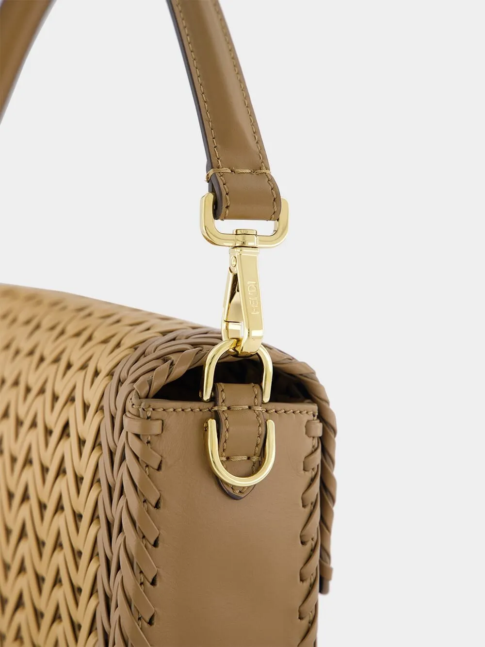 Interlaced Leather Baguette Bag