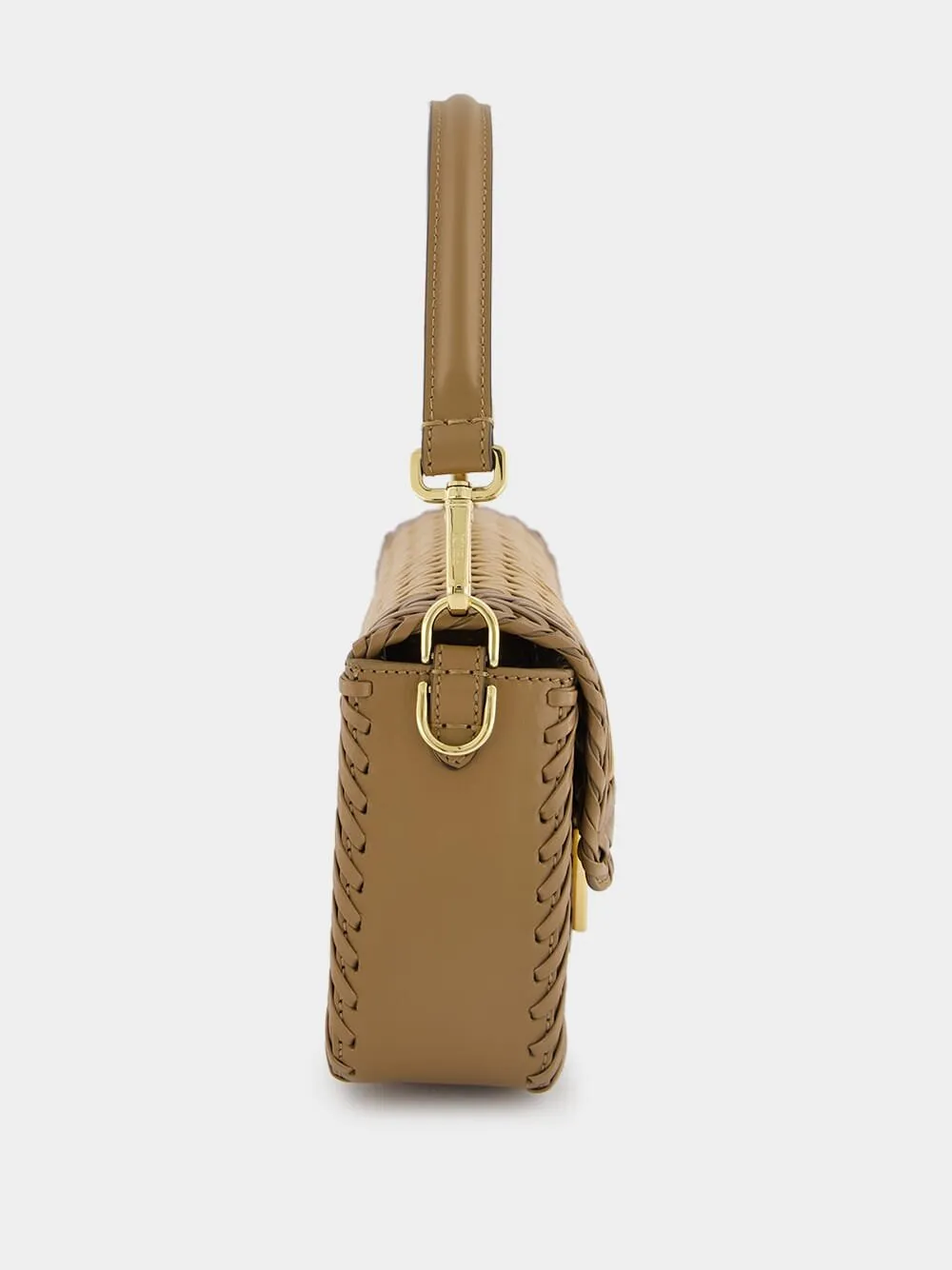 Interlaced Leather Baguette Bag
