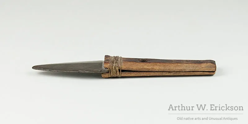 Inuit Slate Knife in Old Bone Handle