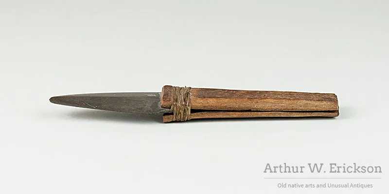 Inuit Slate Knife in Old Bone Handle