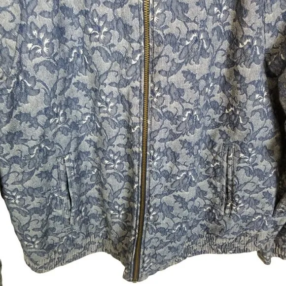 J. Crew Womens L Blue Floral Tapestry Jacquard Fro