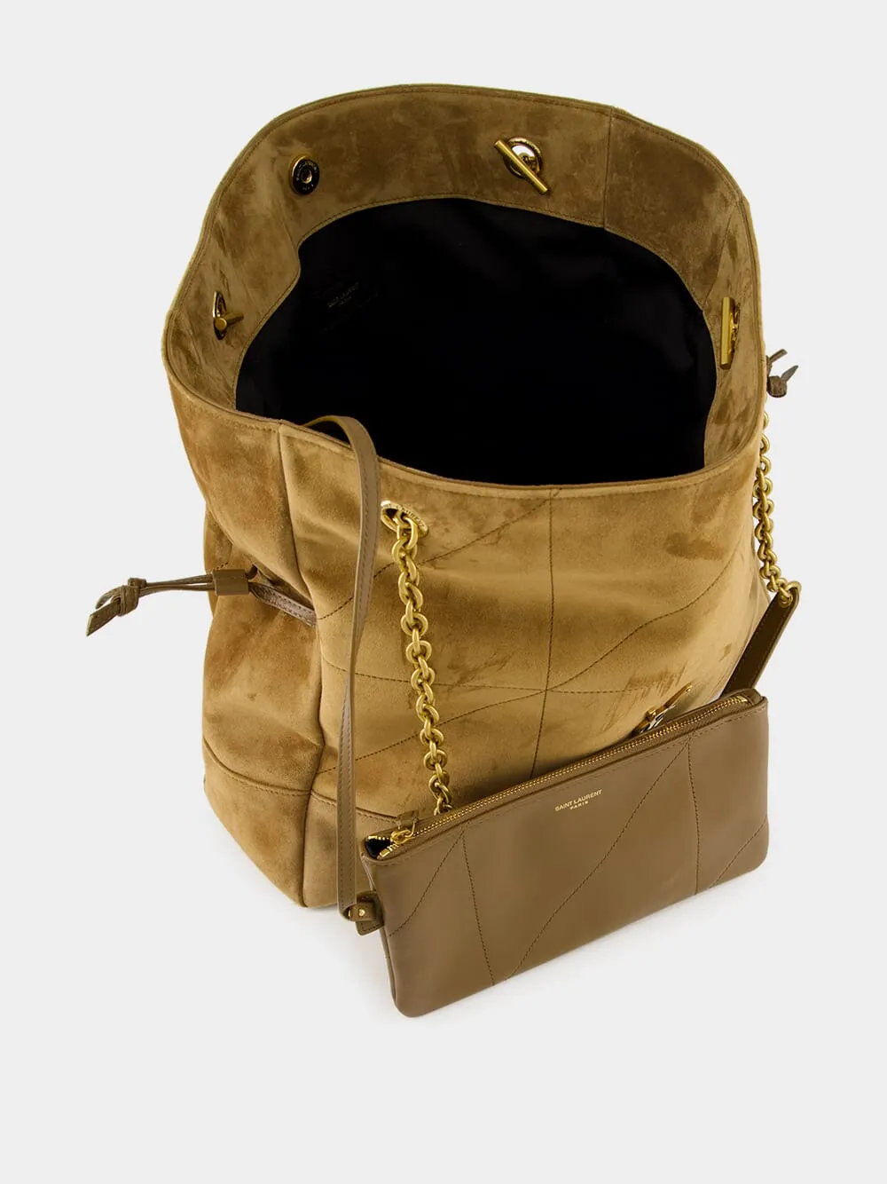 Jamie Shopping Bag in Golden Leaf Suede