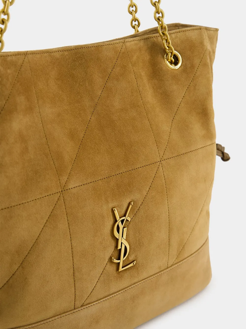 Jamie Shopping Bag in Golden Leaf Suede