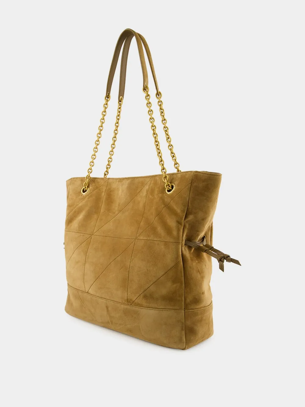 Jamie Shopping Bag in Golden Leaf Suede