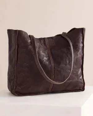 JUJU & CO Tumbled Baby Unlined Tote - Chocolate