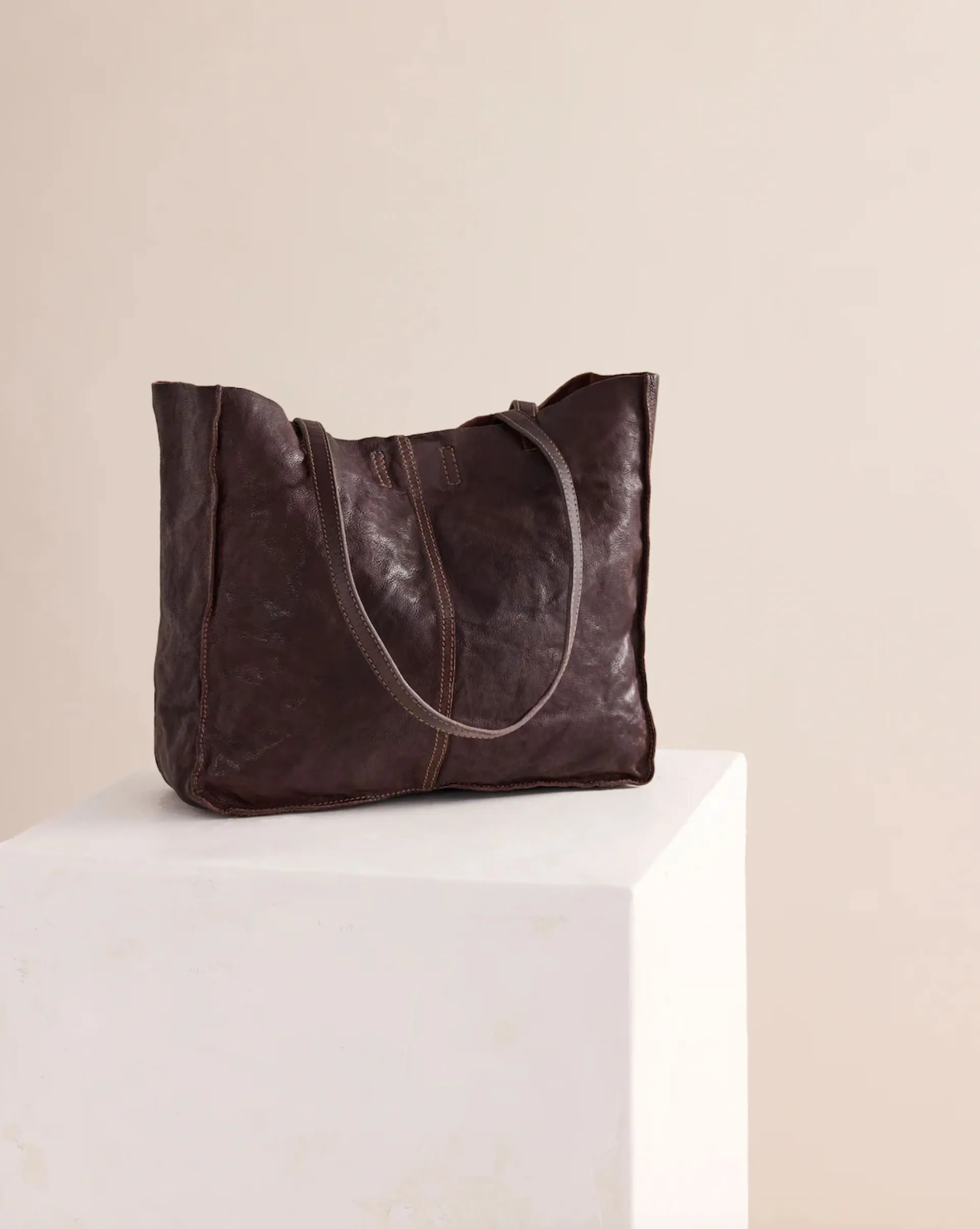 JUJU & CO Tumbled Baby Unlined Tote - Chocolate