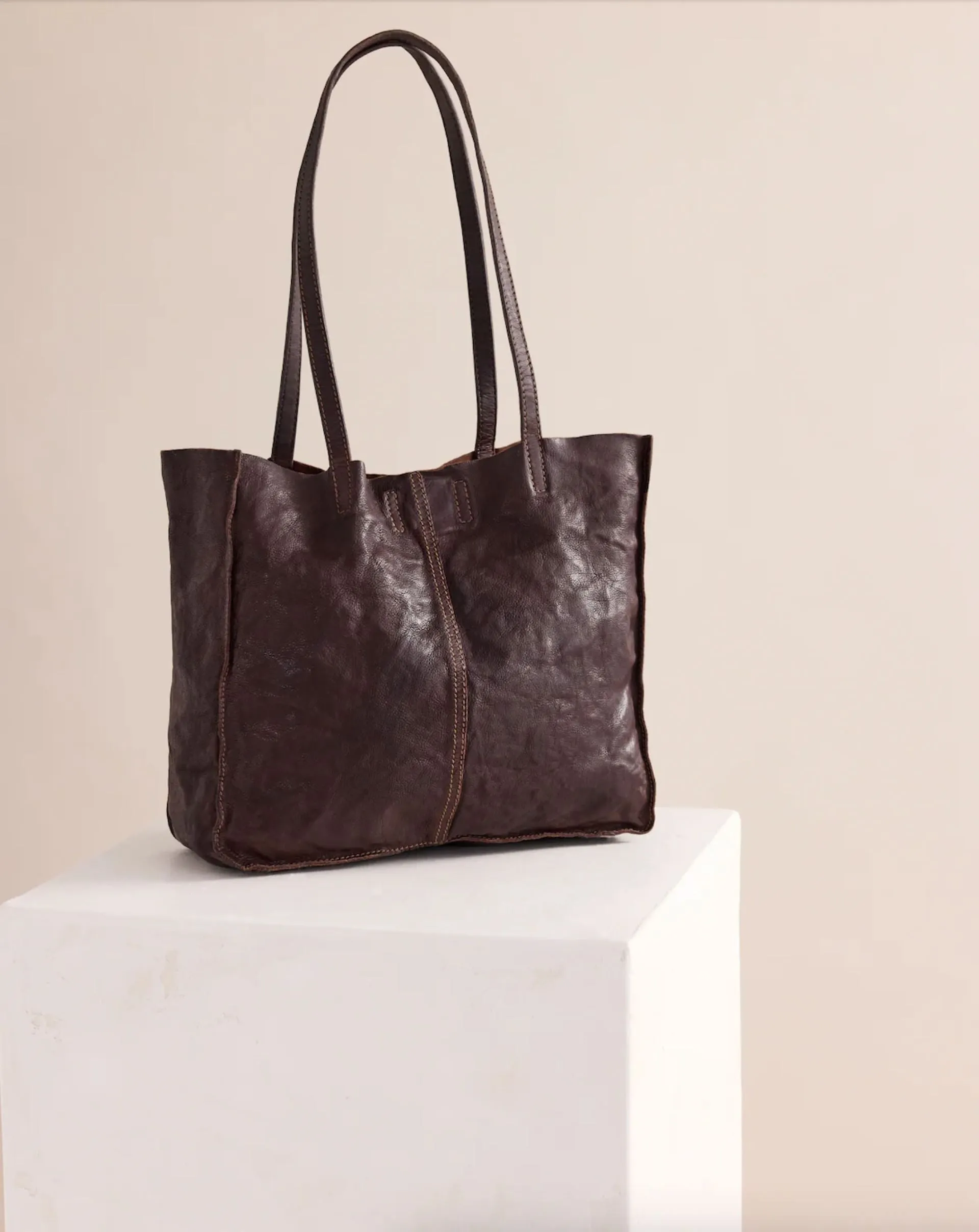 JUJU & CO Tumbled Baby Unlined Tote - Chocolate