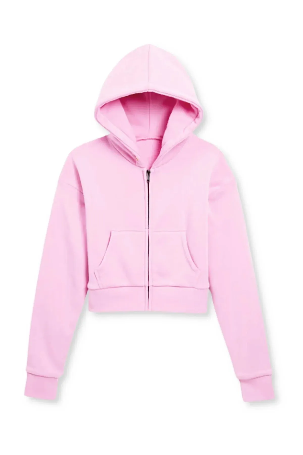 KATIEJ NYC- TWEEN DYLAN ZIP CROP HOODIE (baby pink)