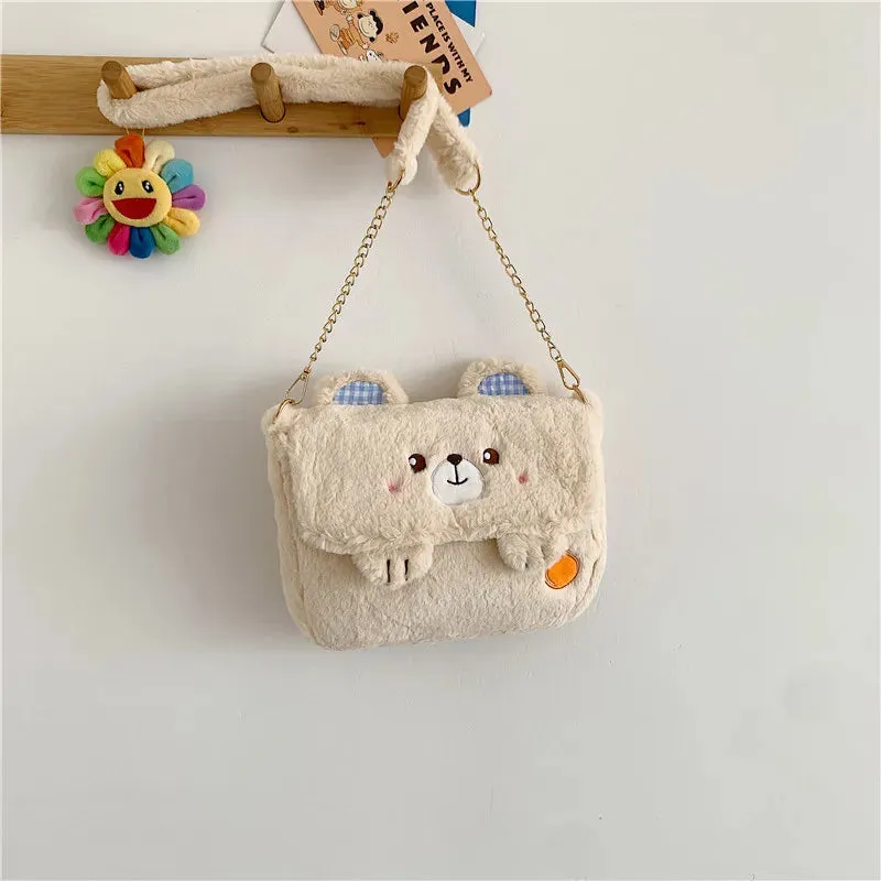 Kawaii Plush Frog Messenger Bag 🐸✨ - Cute Cartoon Shoulder Bag for Girls!