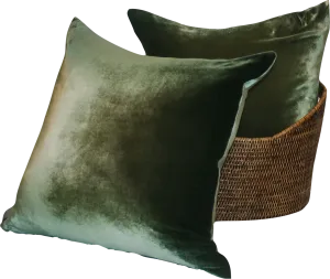Kevin O'Brien <br> Ombre Velvet Pillow - Evergreen