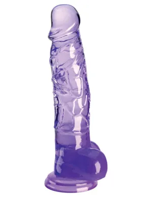 King  Clear 8 Inch With Balls - Purple