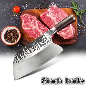 Kitchen Knives Meat Slicing Chop Cleaver Knife Forged Chef Knife with Wooden Handle Cooking Tool