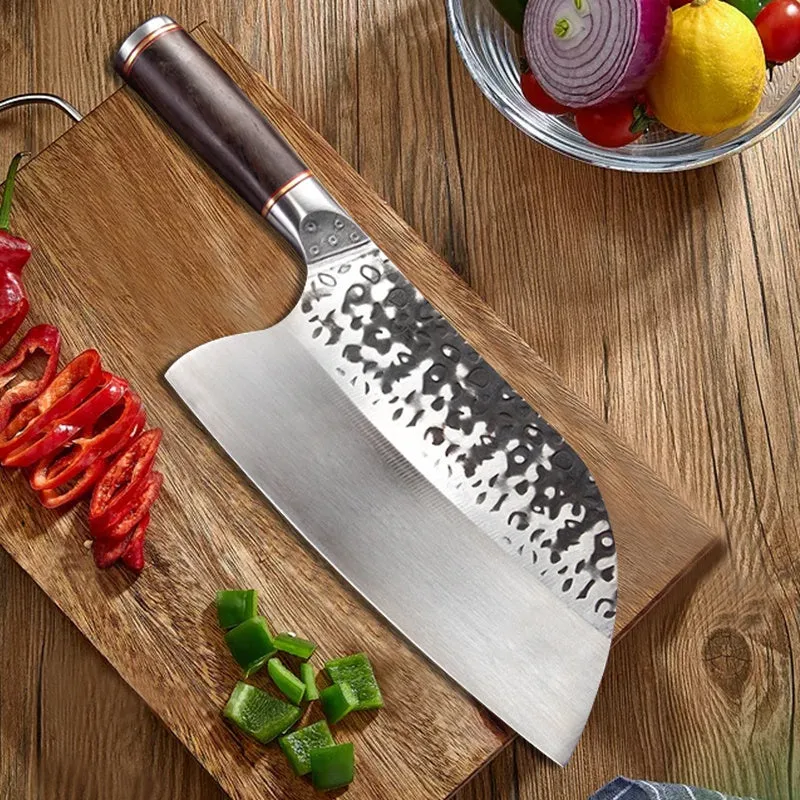 Kitchen Knives Meat Slicing Chop Cleaver Knife Forged Chef Knife with Wooden Handle Cooking Tool