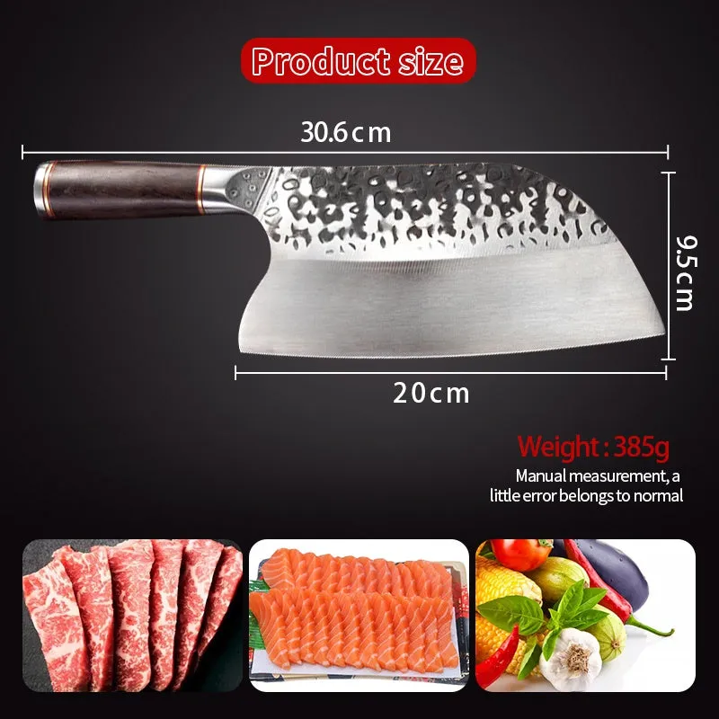 Kitchen Knives Meat Slicing Chop Cleaver Knife Forged Chef Knife with Wooden Handle Cooking Tool