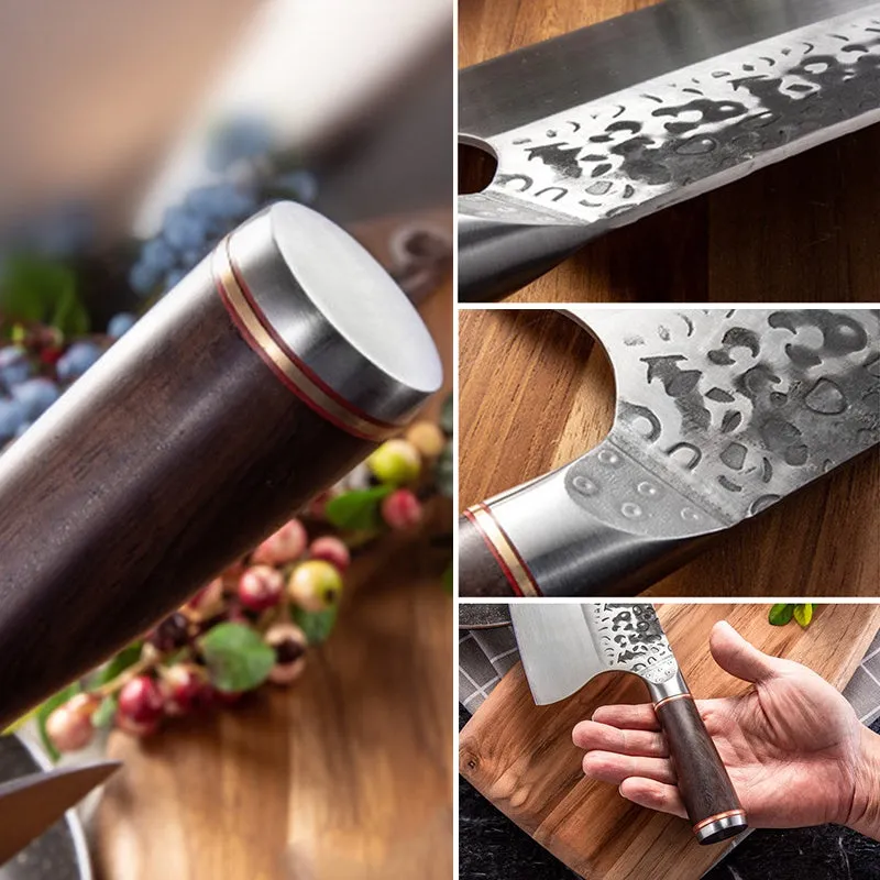 Kitchen Knives Meat Slicing Chop Cleaver Knife Forged Chef Knife with Wooden Handle Cooking Tool
