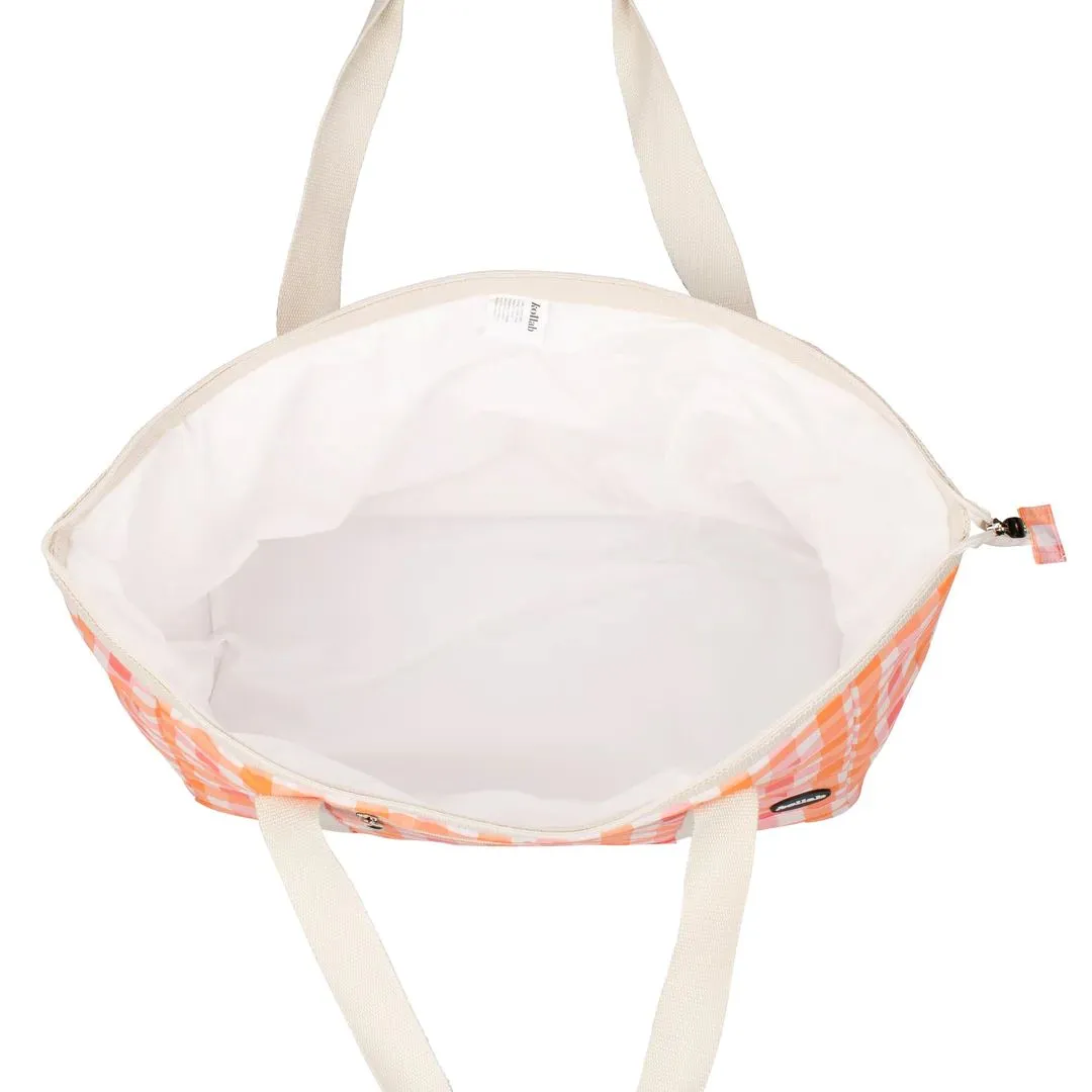 KOLLAB Tote - Watermelon Peach Check
