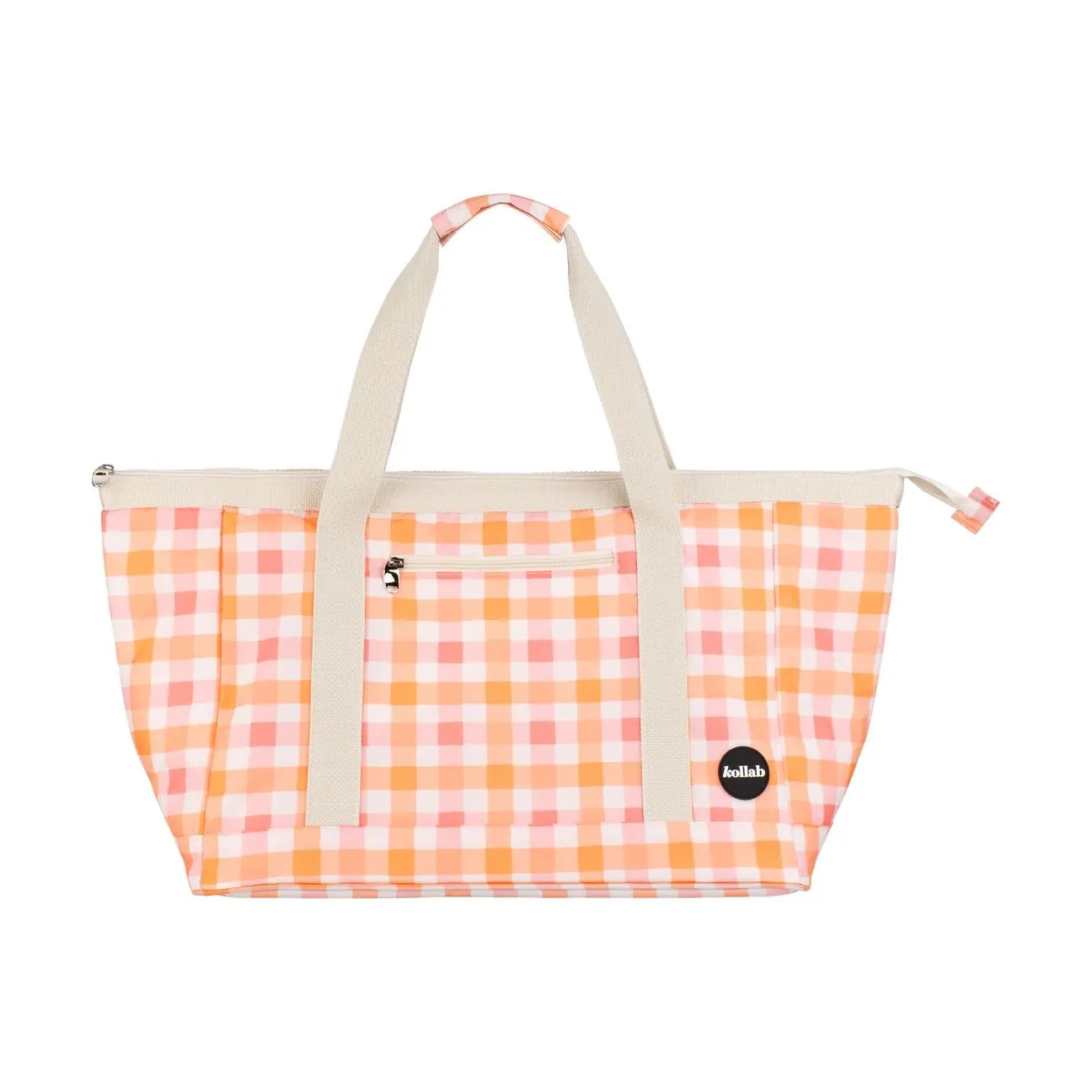 KOLLAB Tote - Watermelon Peach Check