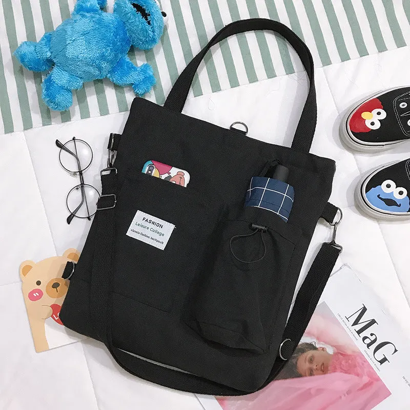 Korean Style Canvas Female Versatile Solid Bags