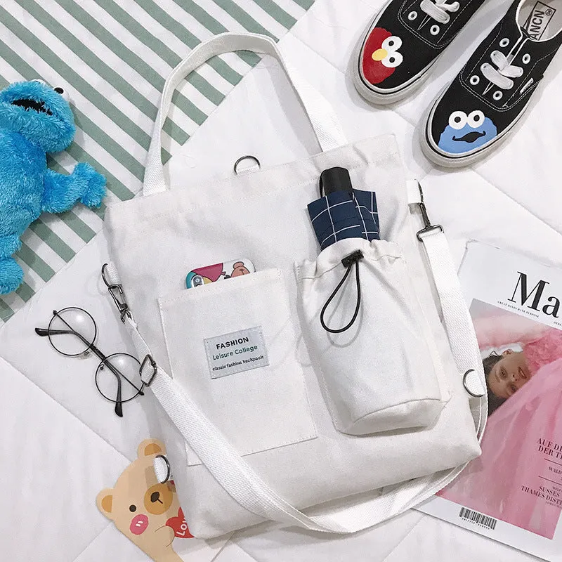 Korean Style Canvas Female Versatile Solid Bags