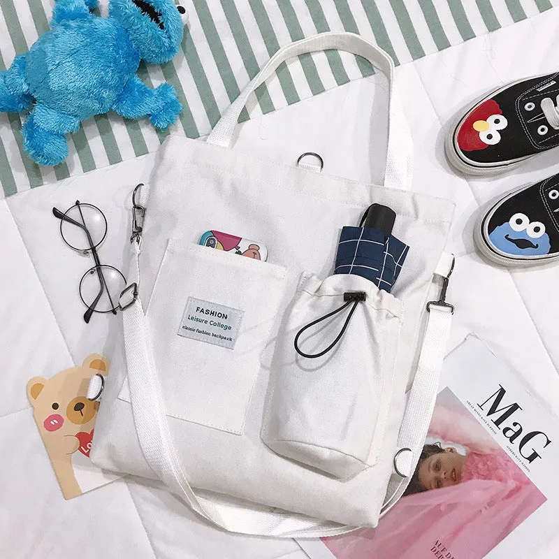 Korean Style Canvas Female Versatile Solid Bags