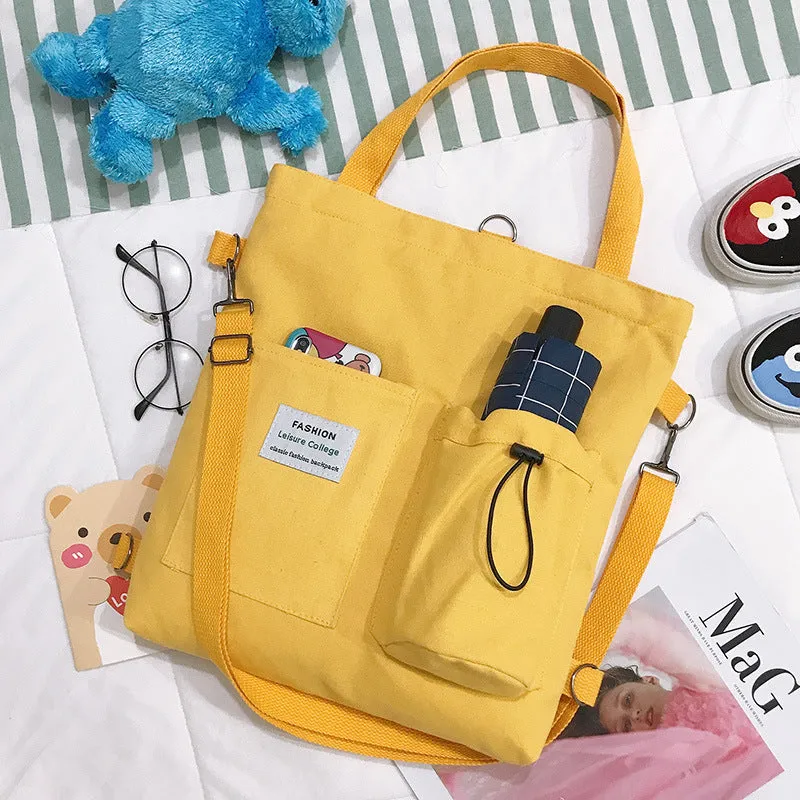 Korean Style Canvas Female Versatile Solid Bags