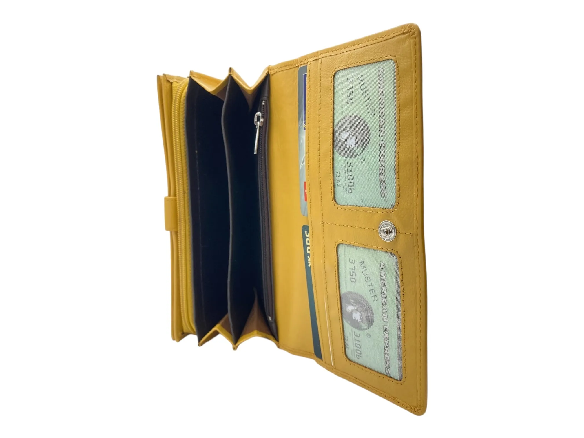 Ladies Clutch, Full Grain  multipurpose Leather wallet  # 1252B[LOGO]