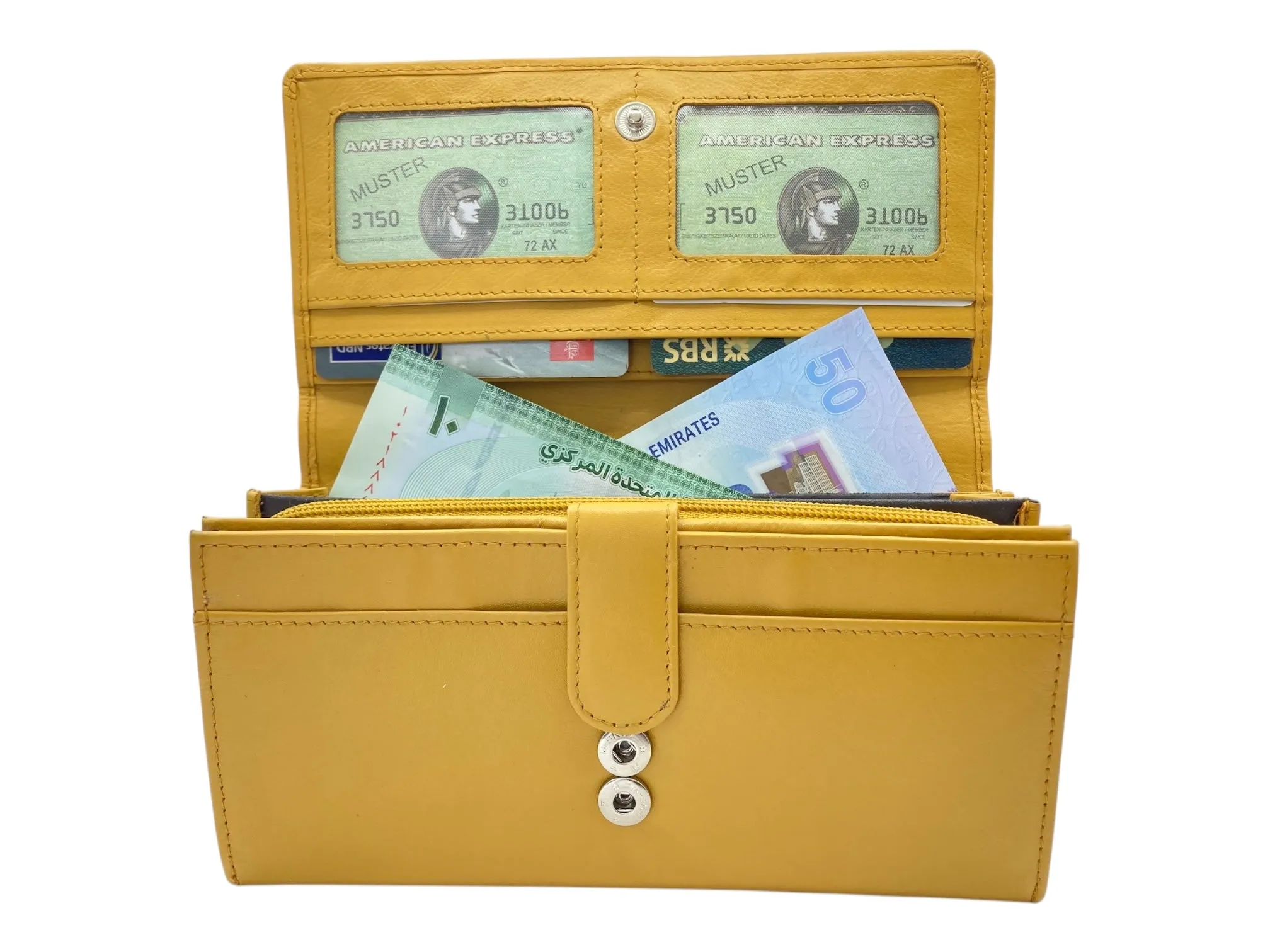 Ladies Clutch, Full Grain  multipurpose Leather wallet  # 1252B[LOGO]