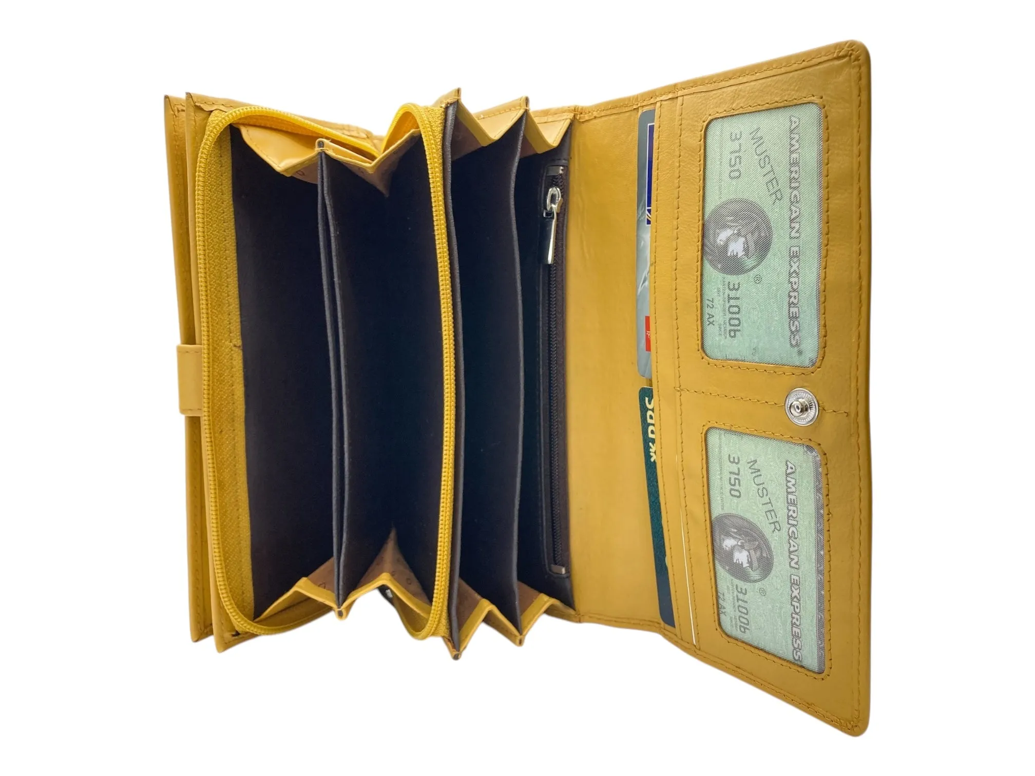Ladies Clutch, Full Grain  multipurpose Leather wallet  # 1252B[LOGO]