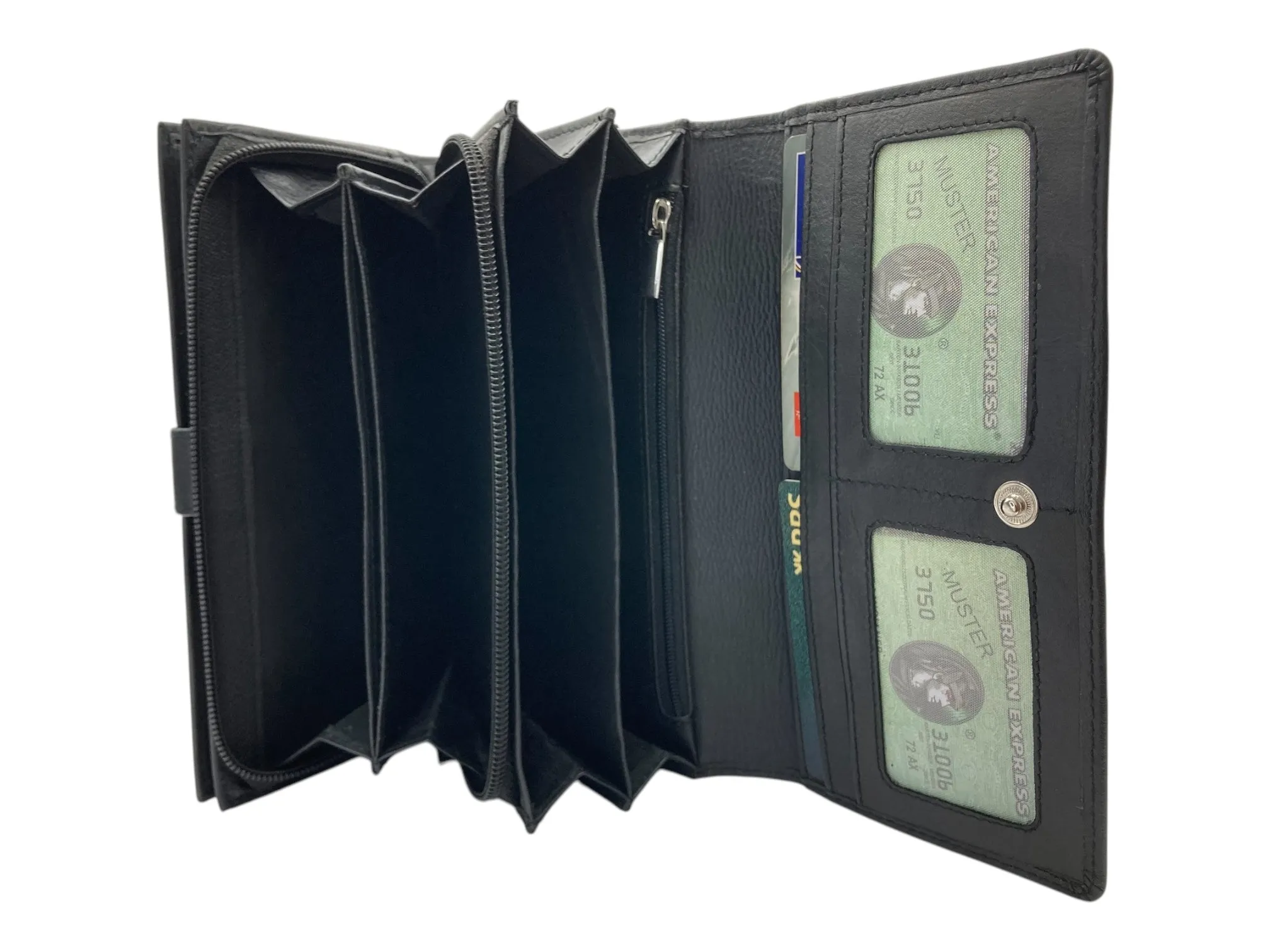Ladies Clutch, Full Grain  multipurpose Leather wallet  # 1252B[LOGO]