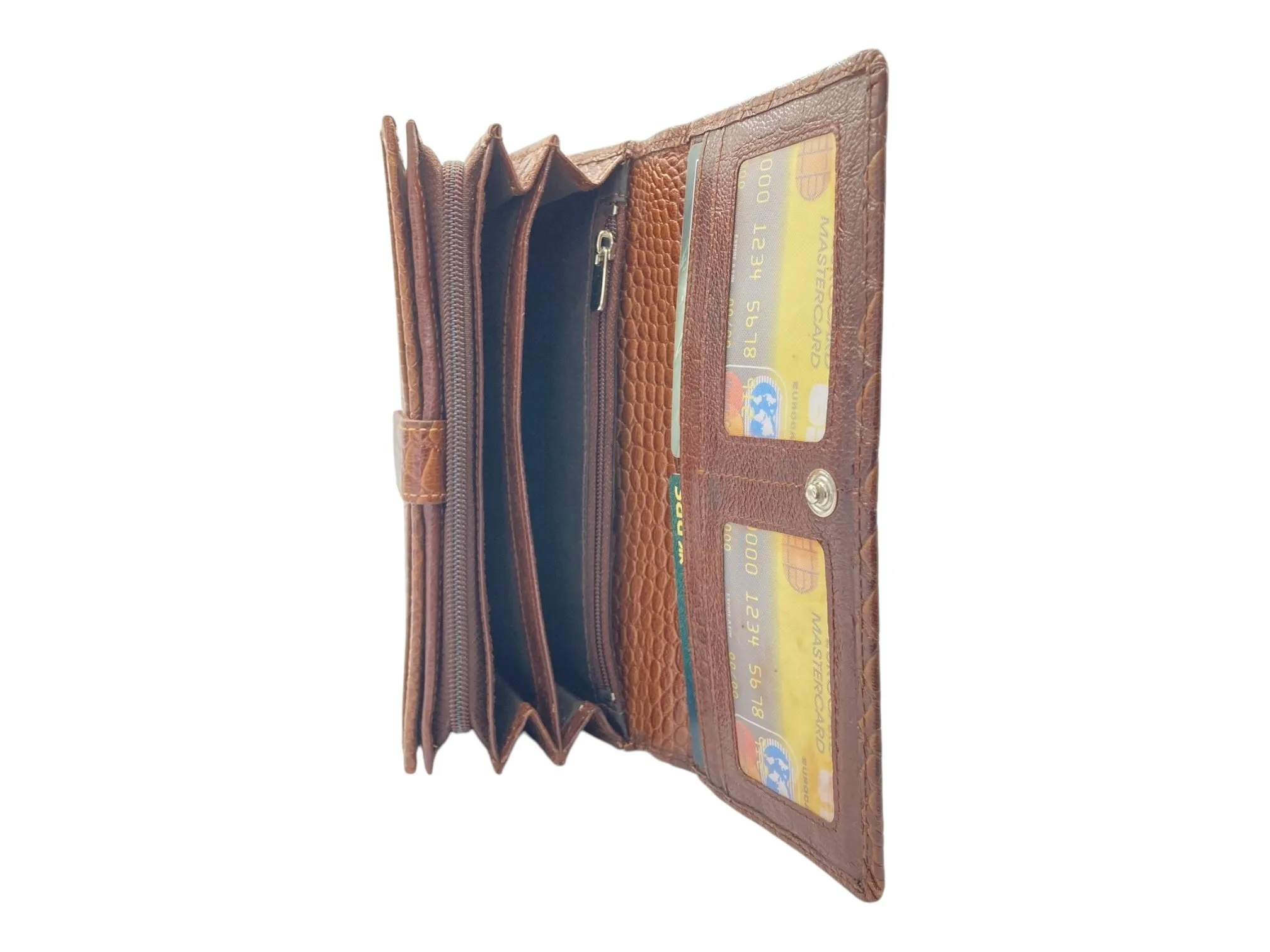 Ladies Clutch, Full Grain  multipurpose Leather wallet  # 1252B[LOGO]