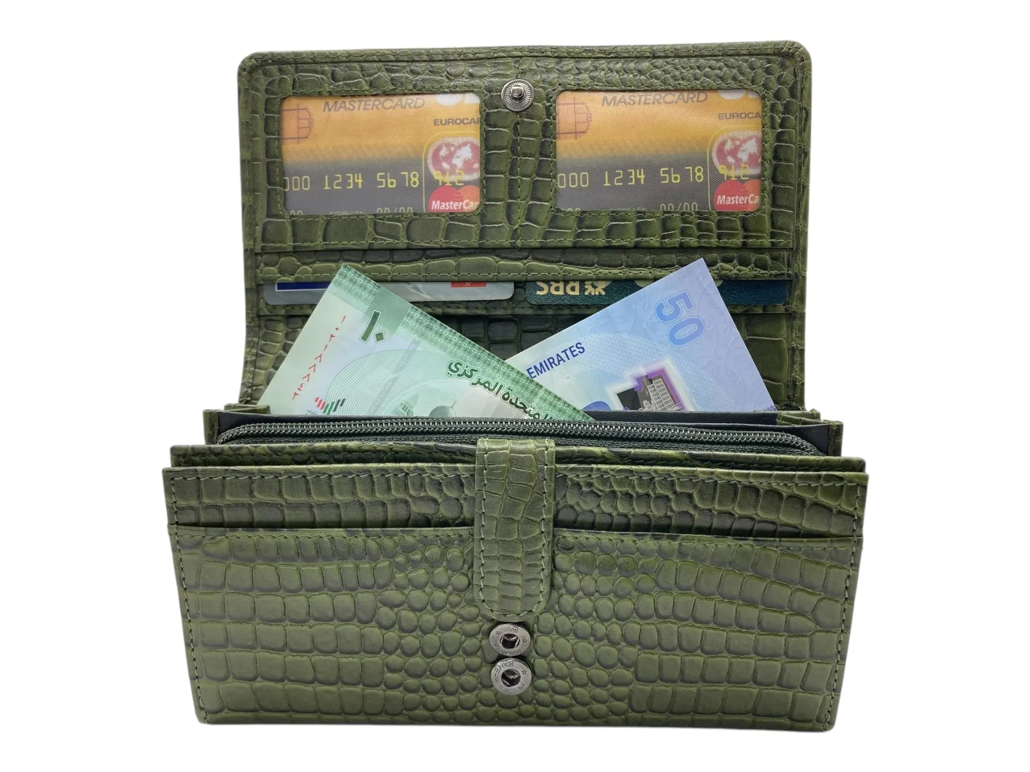 Ladies Clutch, Full Grain  multipurpose Leather wallet  # 1252B[LOGO]