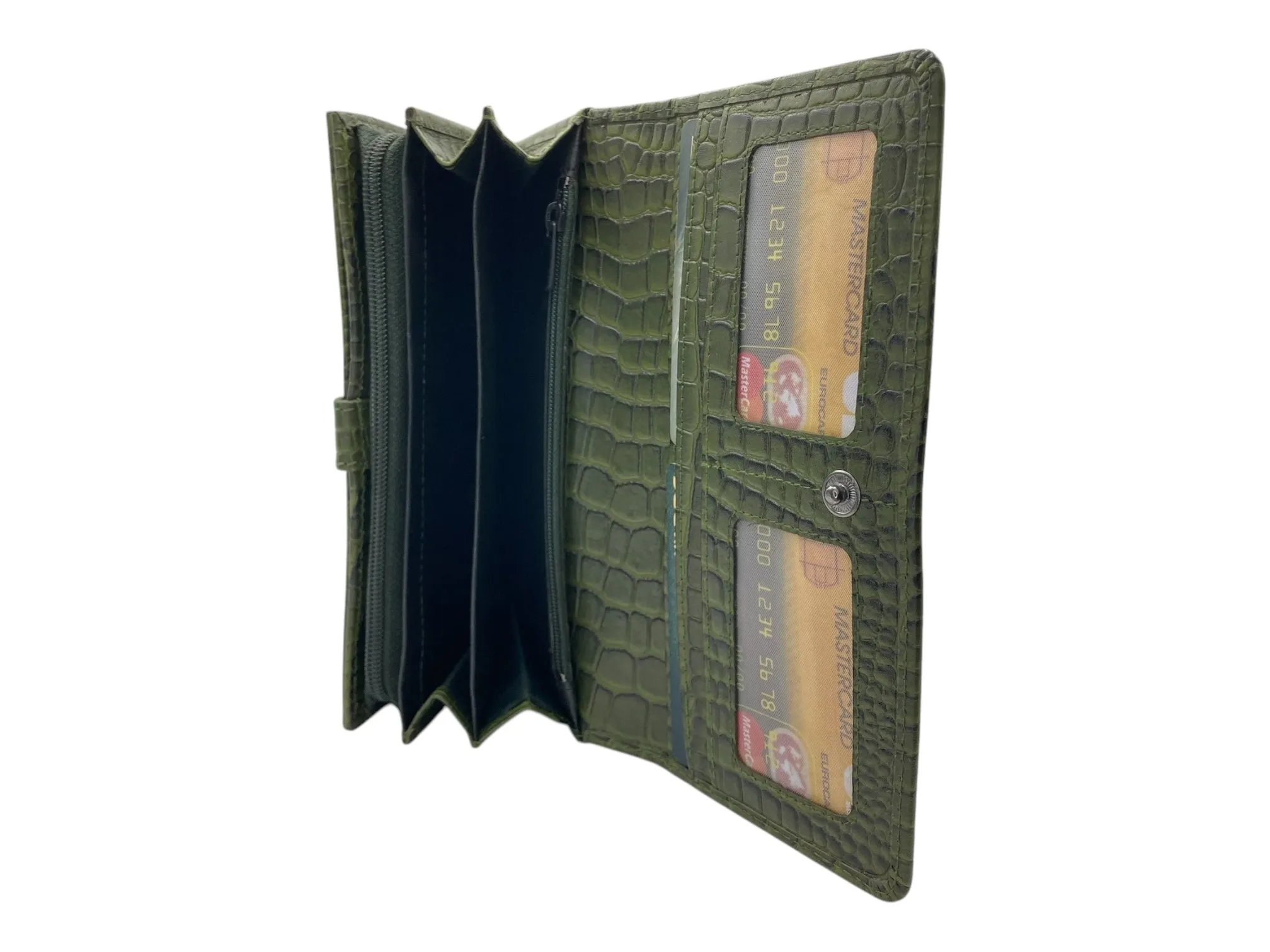 Ladies Clutch, Full Grain  multipurpose Leather wallet  # 1252B[LOGO]
