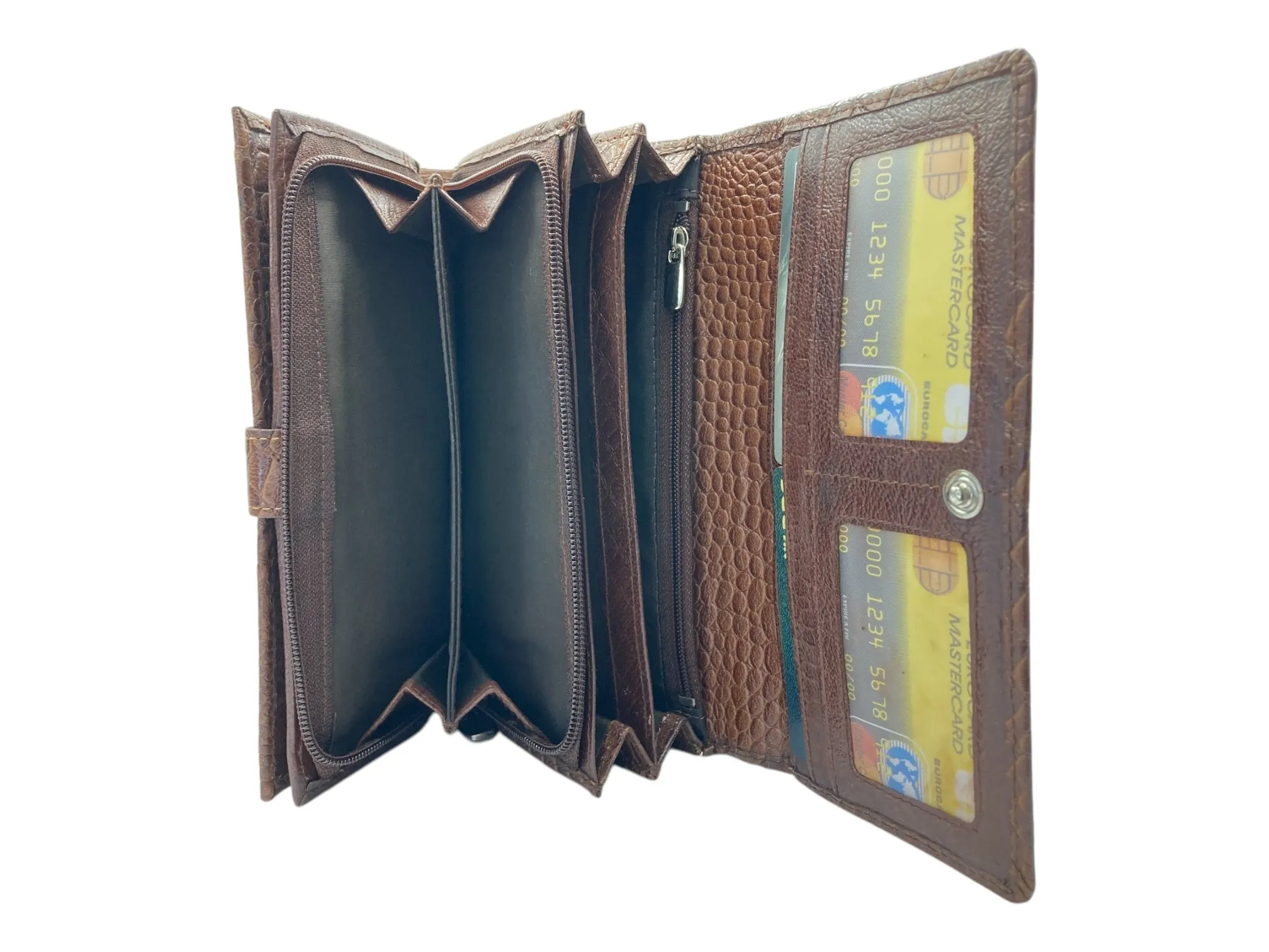 Ladies Clutch, Full Grain  multipurpose Leather wallet  # 1252B[LOGO]