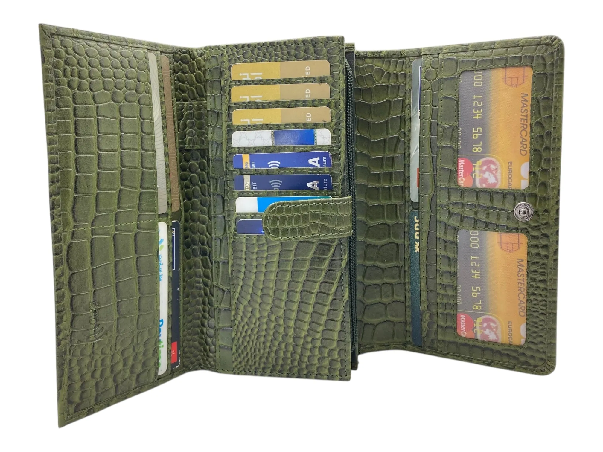 Ladies Clutch, Full Grain  multipurpose Leather wallet  # 1252B[LOGO]