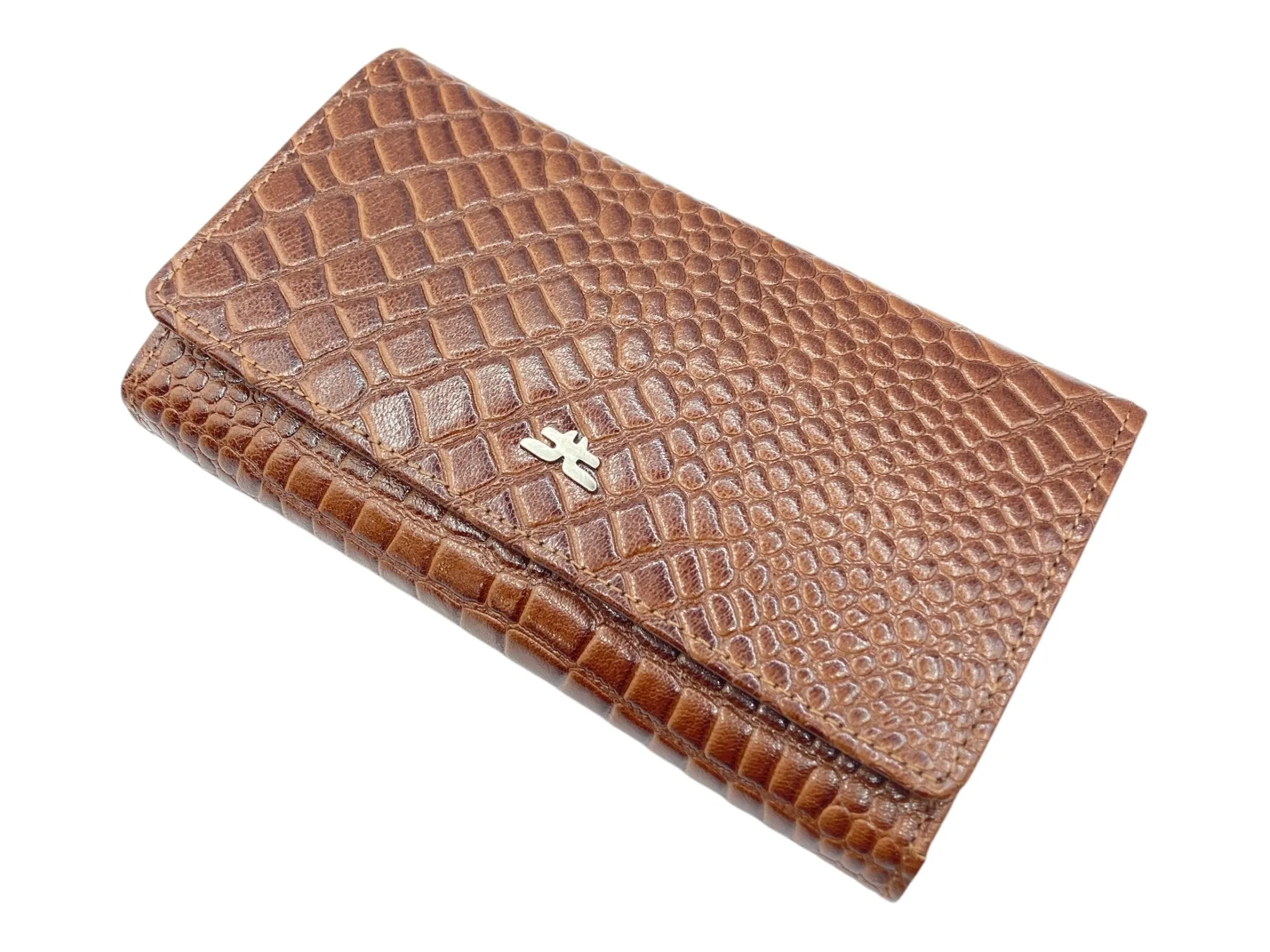 Ladies Clutch, Full Grain  multipurpose Leather wallet  # 1252B[LOGO]