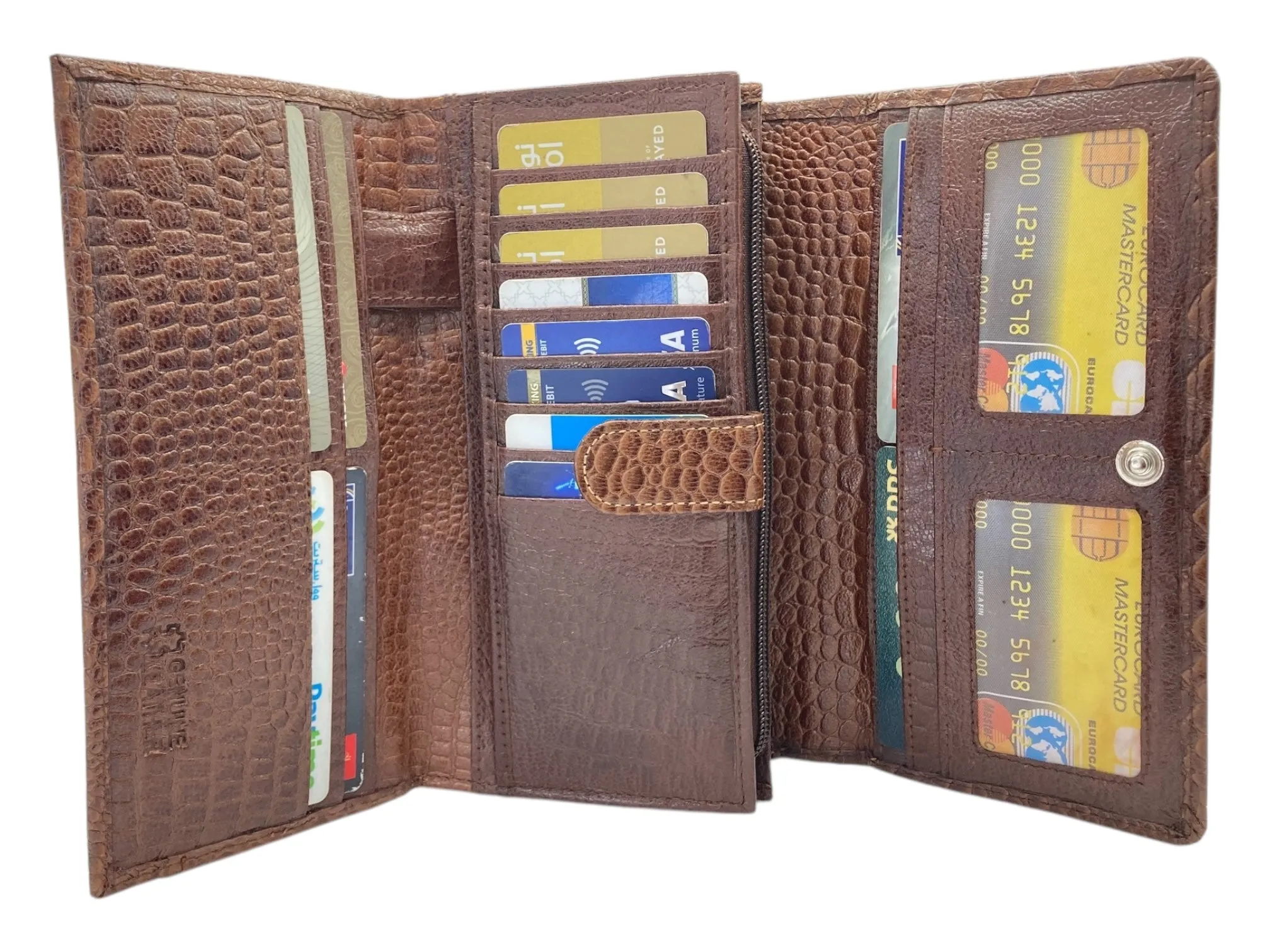 Ladies Clutch, Full Grain  multipurpose Leather wallet  # 1252B[LOGO]