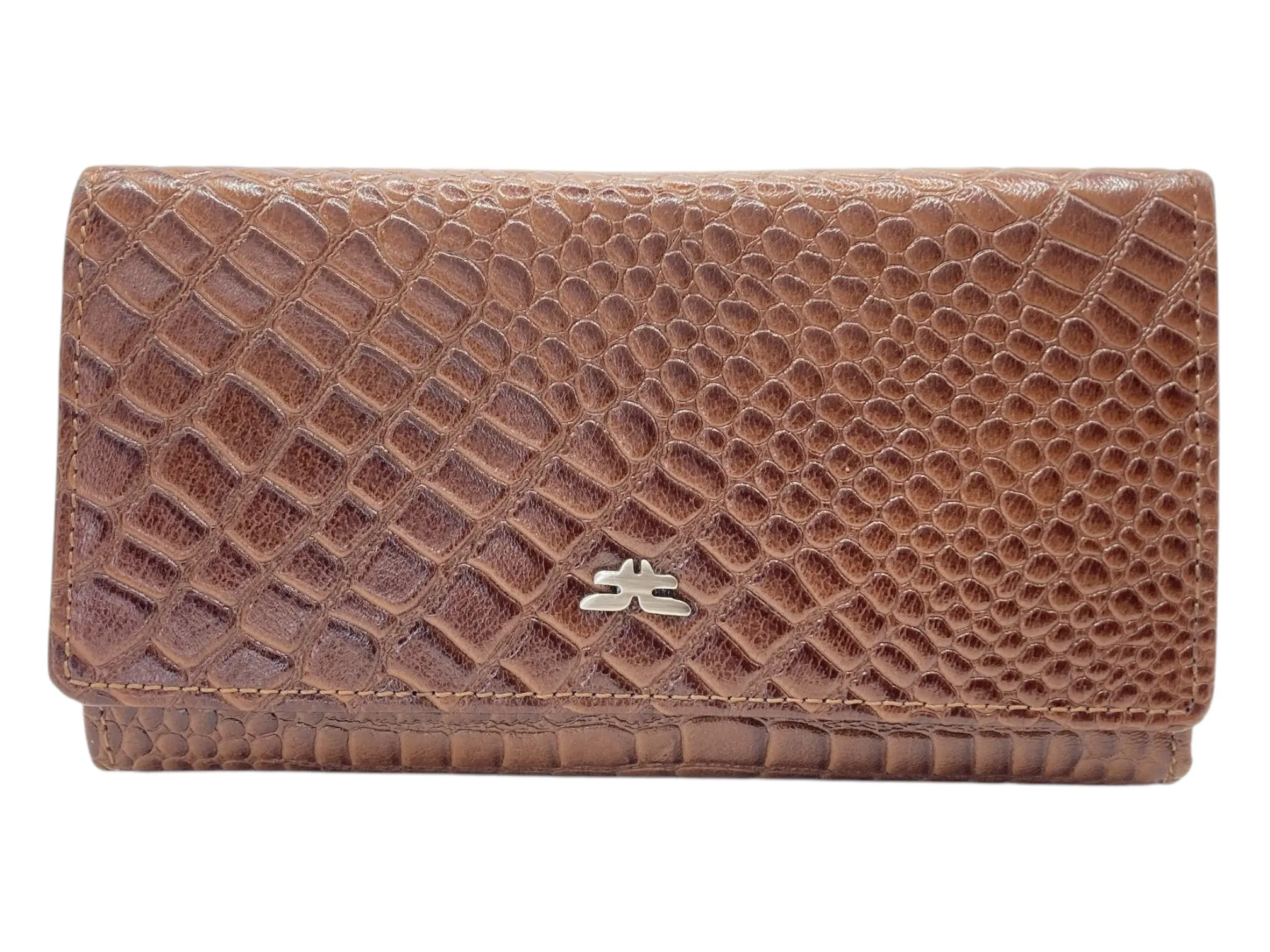 Ladies Clutch, Full Grain  multipurpose Leather wallet  # 1252B[LOGO]