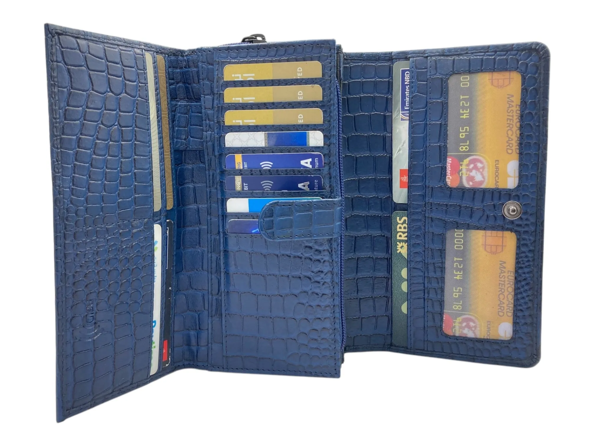 Ladies Clutch, Full Grain  multipurpose Leather wallet  # 1252B[LOGO]