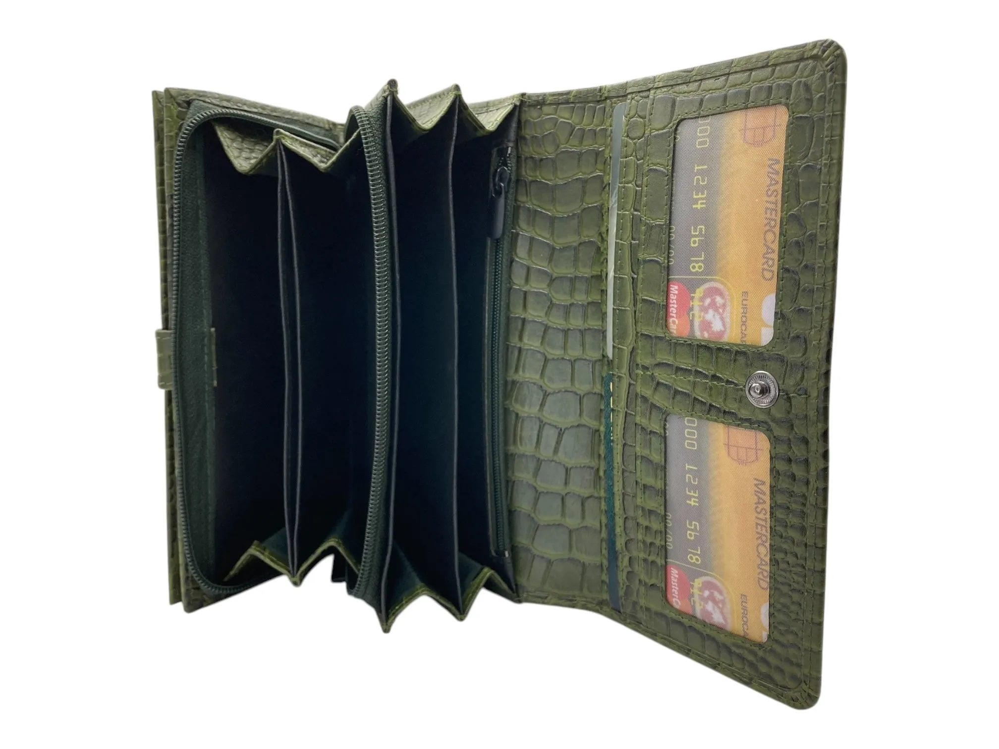 Ladies Clutch, Full Grain  multipurpose Leather wallet  # 1252B[LOGO]