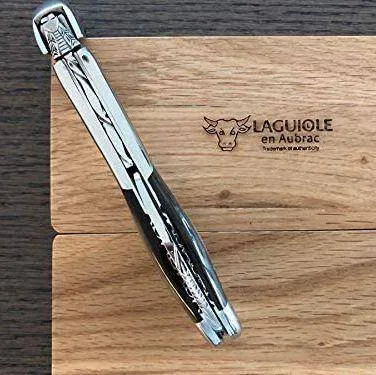 Laguiole en Aubrac Sommelier DeLuxe No 9 Waiter's Corkscrew with Solid Horn Handle