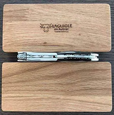 Laguiole en Aubrac Sommelier DeLuxe No 9 Waiter's Corkscrew with Solid Horn Handle