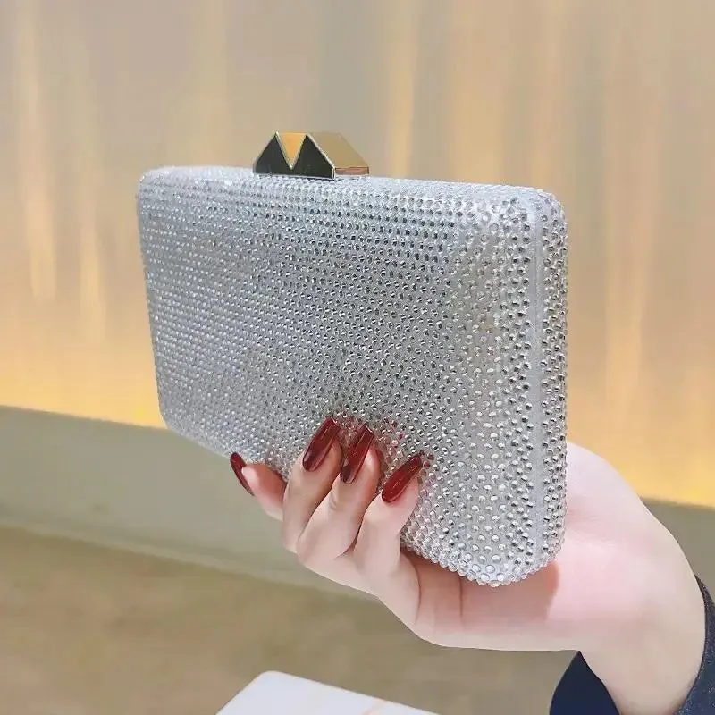 Large Boxed Crystal Evening Bags wedding handbags Party Rhinestones Purses and Handbags
