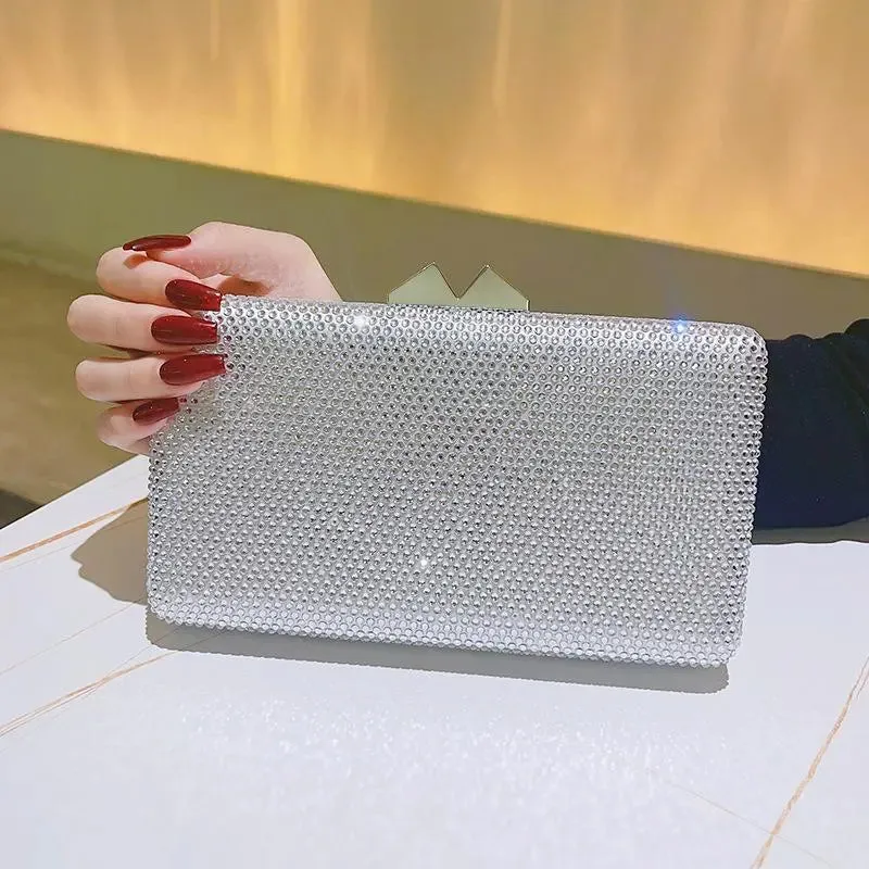 Large Boxed Crystal Evening Bags wedding handbags Party Rhinestones Purses and Handbags