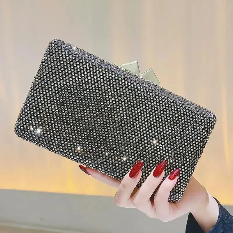 Large Boxed Crystal Evening Bags wedding handbags Party Rhinestones Purses and Handbags